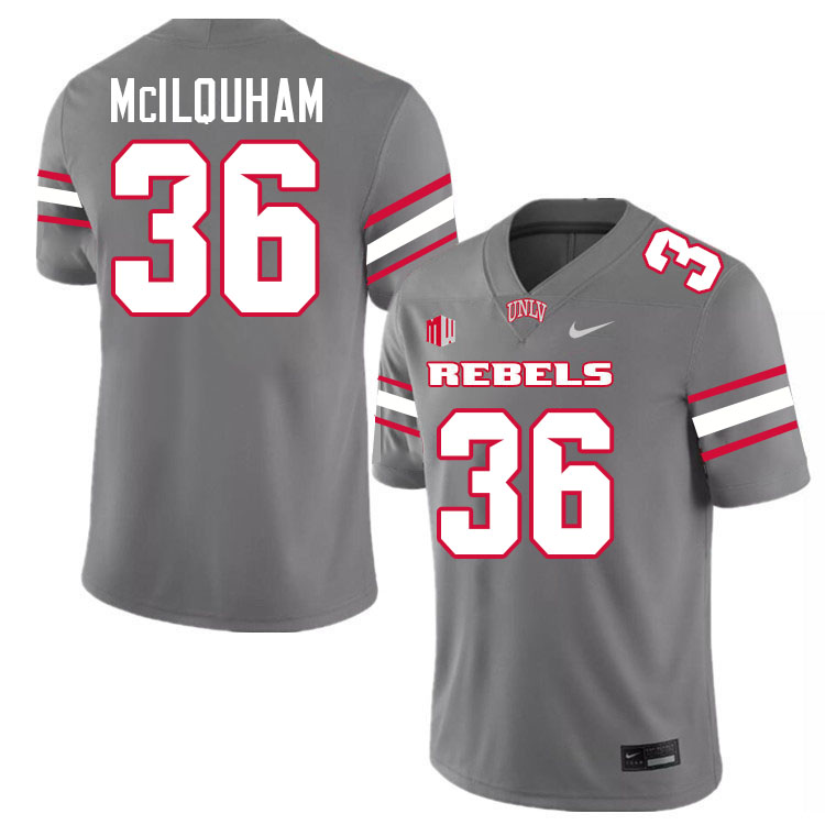 #36 Andrew McIlquham UNLV Rebels College Football Jersey Stitched-Grey